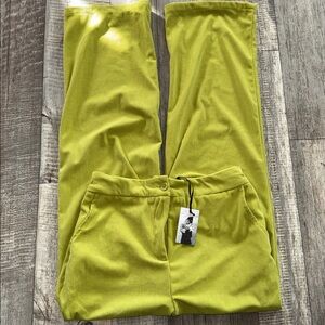 NWT-Sincerely Jules Lime Green Corduroy Pants- size L